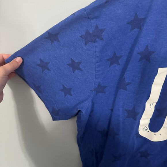 CODE FIVE Blue Short Sleeve Crewneck Tee Shirt USA w/ Stars Women's Plus Size 3X - Picture 3 of 7